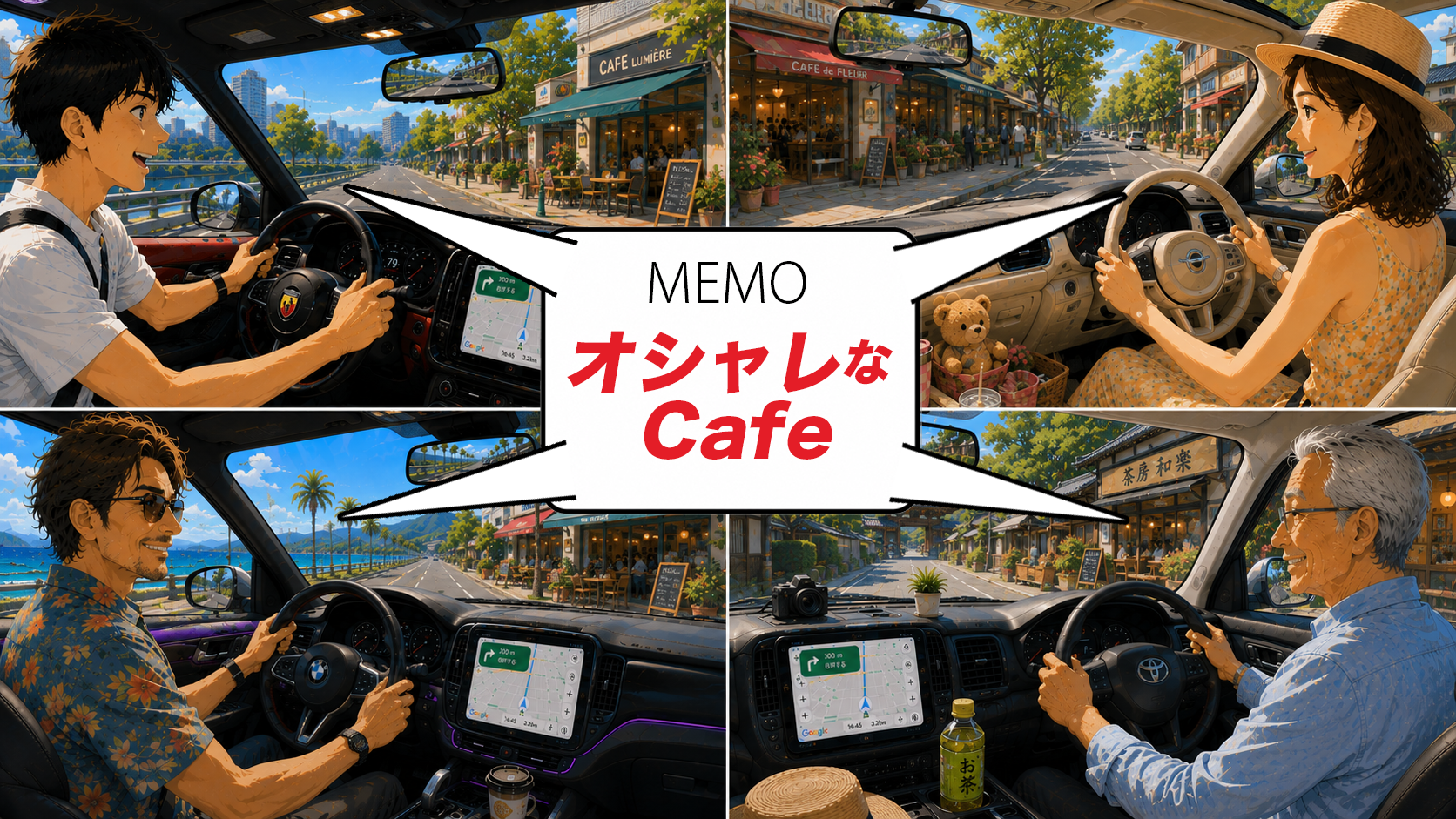 運転中でスマホに文字入力できず、あとで覚えていられるか不安になる場面